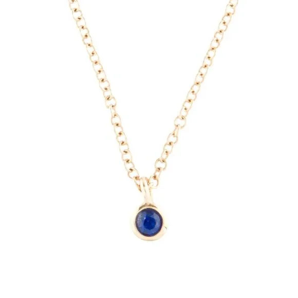 EF COLLECTION 14K YELLOW GOLD SAPPHIRE PENDANT NECKLACE - Picture 3 of 9